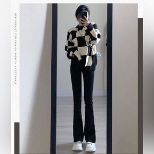Korean Style Black Flare Jeans size S